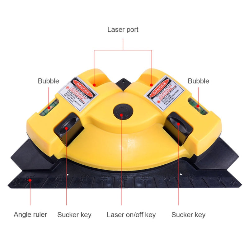 Right Angle 90 Degree Square Laser Level Tool Laser Level Ruler Woodworking Mason Professional Renovate Measurement Tool