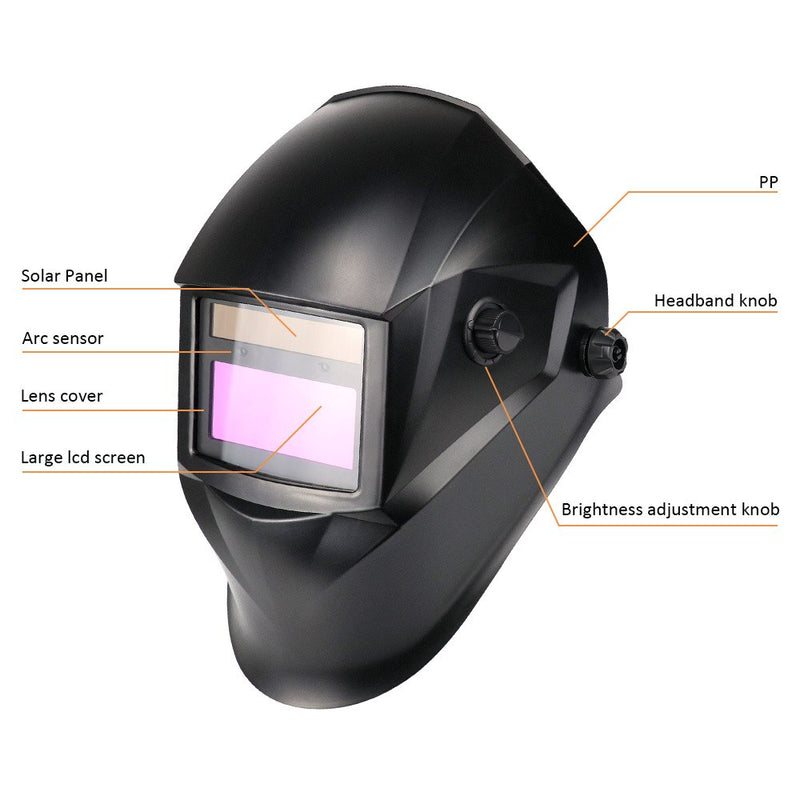 Solar Welding Mask Helmet Auto Darkening Adjustable Range 4/9-13 MIG MMA Electric Welding Lens for Welding Machine