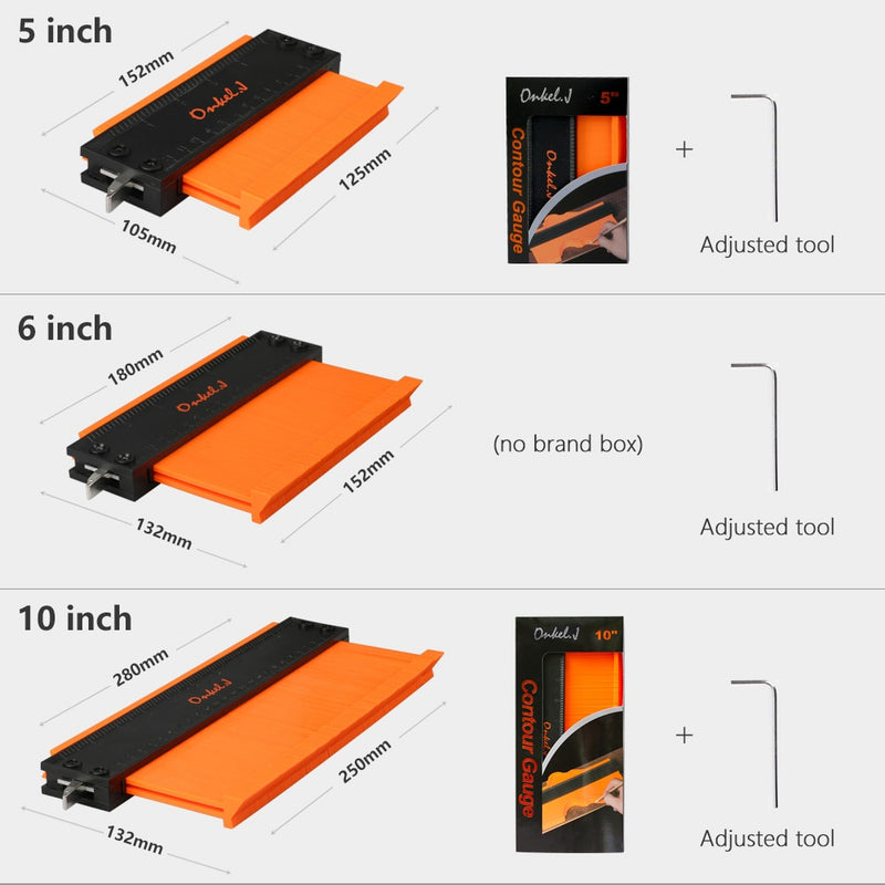 Herramienta de perfil de calibre de contorno más ancho, regla de medida de madera laminada