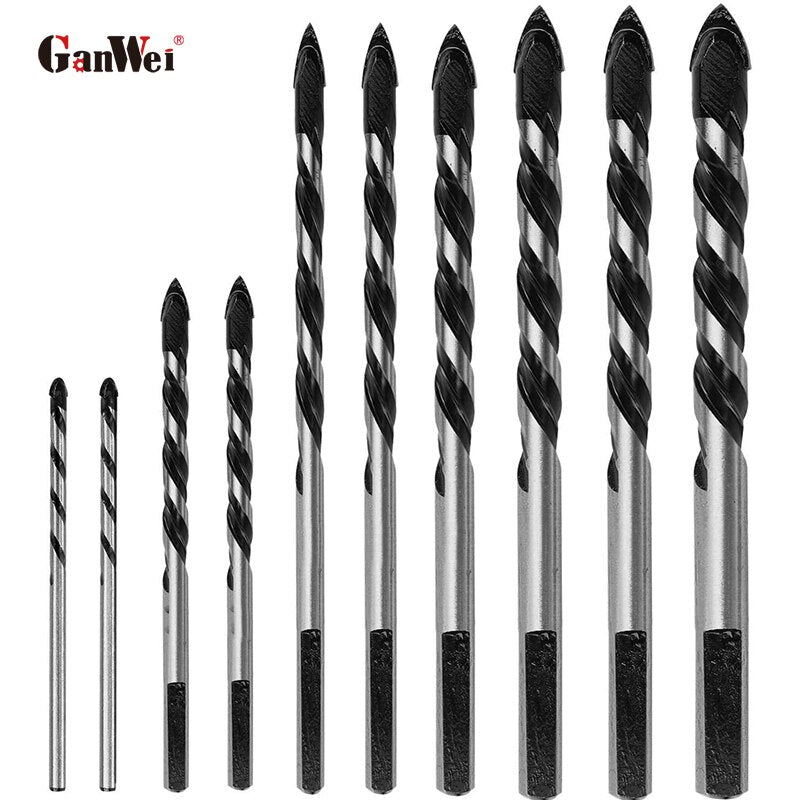 10 Packs Industrial Strength Carbide Chrome Plated Drill for Brick, Cement, Concrete, Plastic, Cinder Block, Wood etc