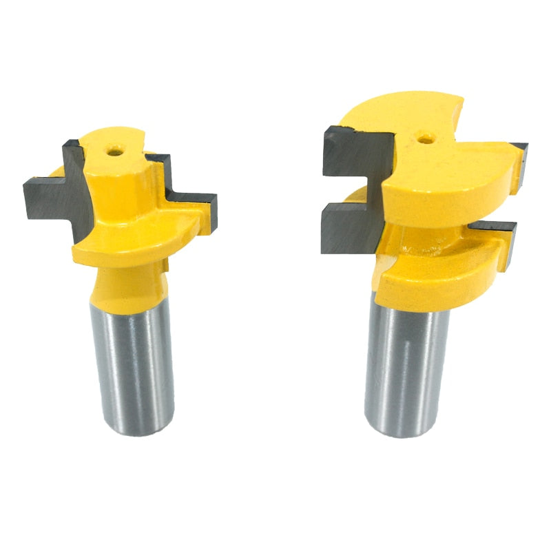 2pcs 12MM 1/2inch Shank T-Slot Square Tooth Tenon Milling Cutter Carving Router Bits for Wood Tool Woodworking