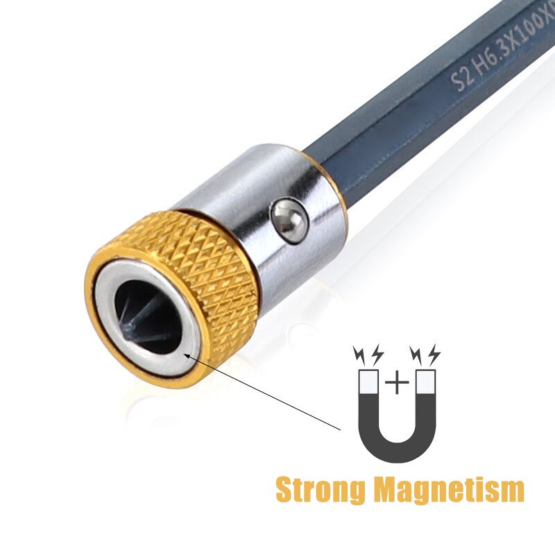 6.35mm Screwdriver head Magnetic Ring Alloy Electric Drill Magnetic Screw Drill Tip Universal Connecting Rod Adapter