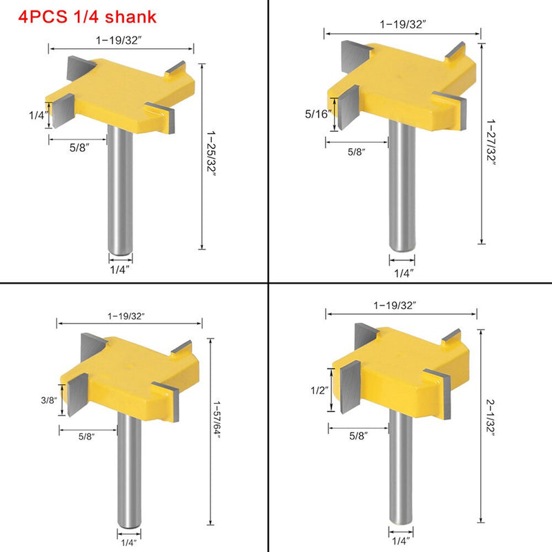 Fresa con mango de 1/4 pulgadas, máquina CNC de Metal, enrutador de madera, broca de perforación de maíz, herramientas de carpintería de cola de milano de fresa