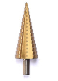 HSS Titanium Step Drill Bit Set Cone Hole Cutter Taper Metric Titanium Coated Metal Hex Core Drill Bits Cone Drill