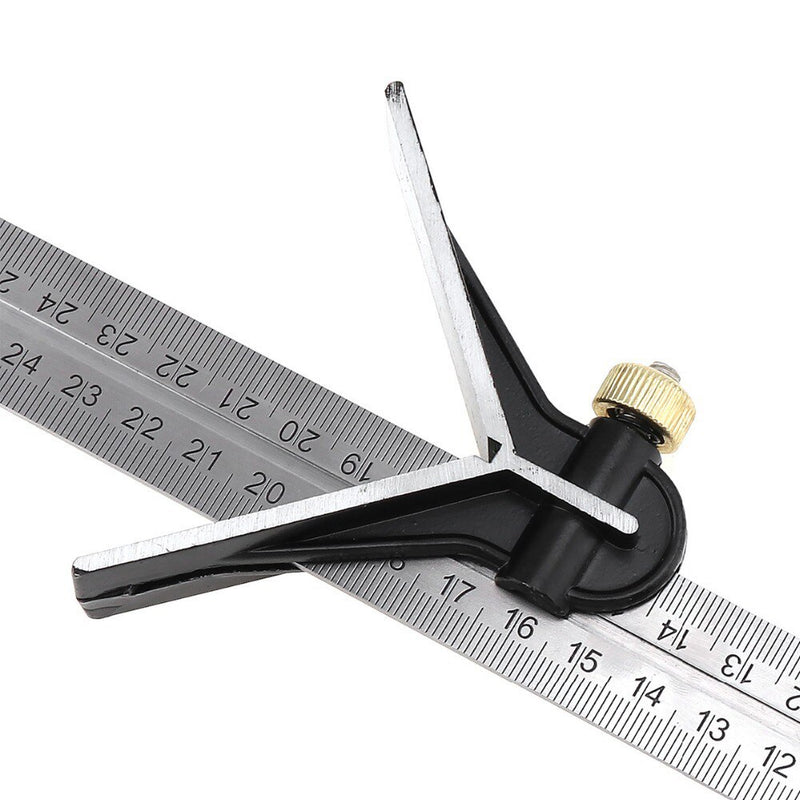 3 in 1 Multifunctional Ruler 12inch/24inch Woodworking Engineers Adjustable Angle Ruler Combination Measuring Tool