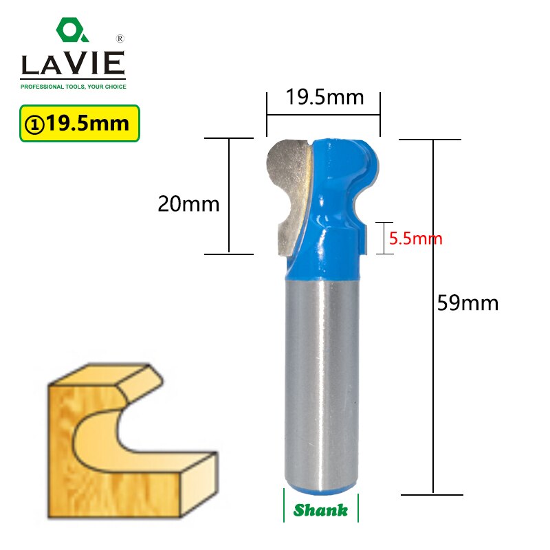 12mm 1/2" Shank 12.7mm Double Finger Router Bits for Wood Industrial Grade Milling Cutter Woodworking Tools