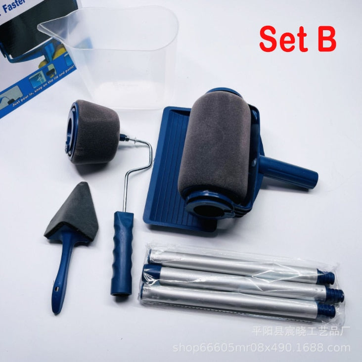 Paint Roller Set Paint Runner Kit with 3 Knot Extension Pole Handle Tool Painting Brush Set for House Wall Office Ceiling