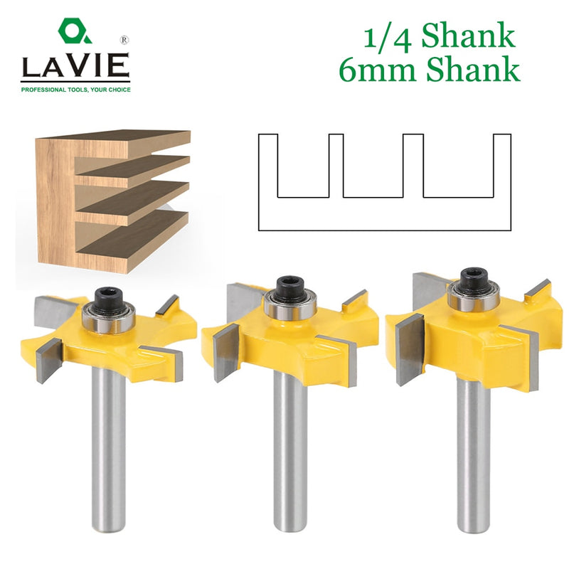 6mm 1/4 inch Shank T type bearings wood milling cutter Industrial Grade Rabbeting Bit woodworking tool router bits