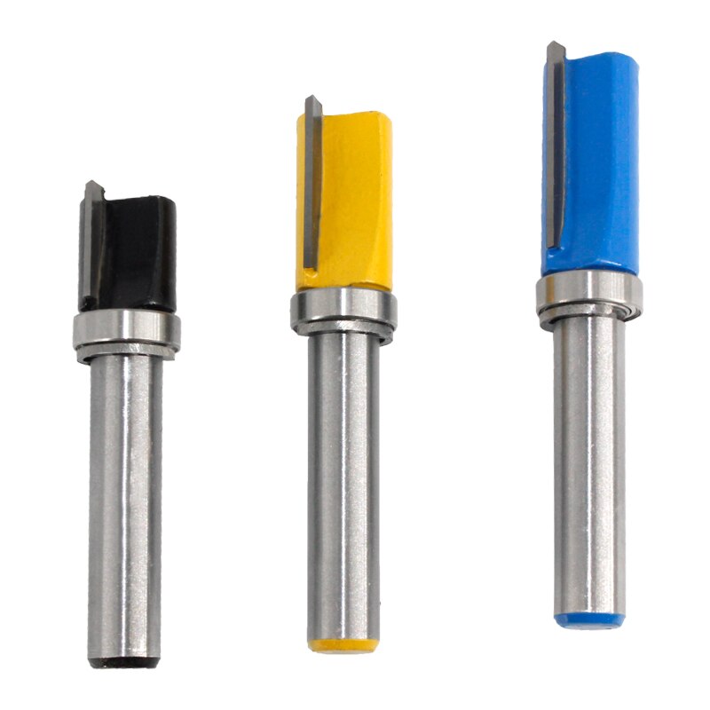 6mm Shank Flush Trim Router Bit Pattern Bit Top Bottom Bearing 12mm Blade Template Wood Milling Cutter Carpenter MC06080