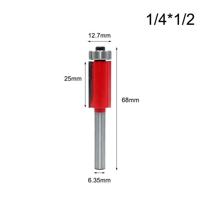 1pc 1/4 Inch Shank 6.35mm Flush Trim Router Bit for Wood Trimming Cutter with Bearing Milling Cutter Woodworking