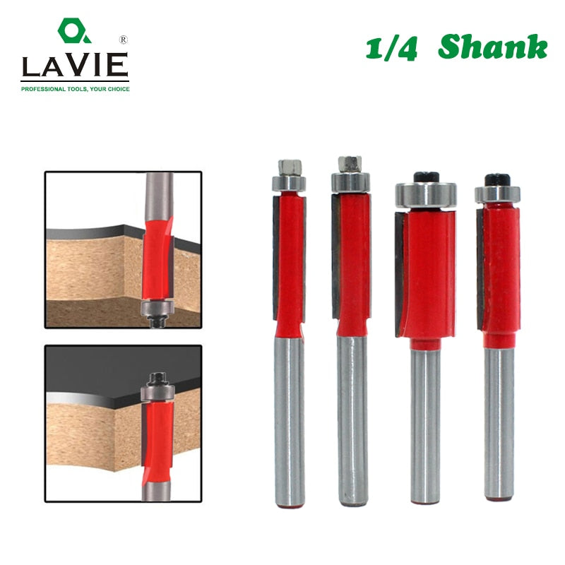 1pc 1/4 Inch Shank 6.35mm Flush Trim Router Bit for Wood Trimming Cutter with Bearing Milling Cutter Woodworking