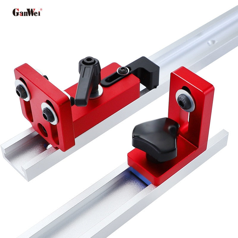 45 Type Aluminum Alloy Miter Track Stop T-Tracks Chute Stopper Limiter Frosted Surface Anodized for Woodworking Workbench