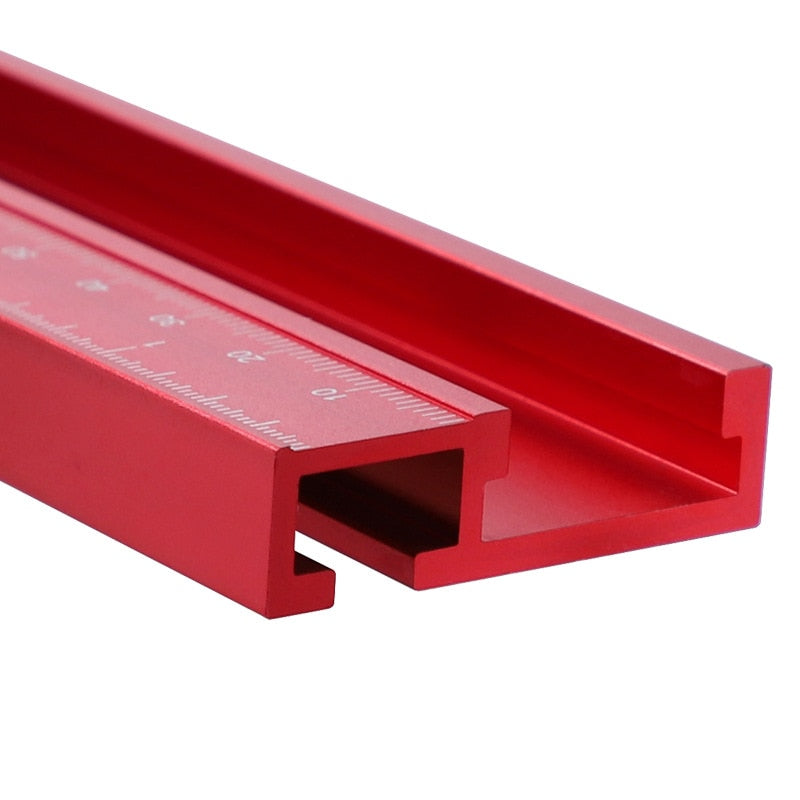 400-800MM Aluminum Alloy Table Guide Rail Type 45 Red Metric Inch with Scale Chute Push Handle Chute Woodworking Tool