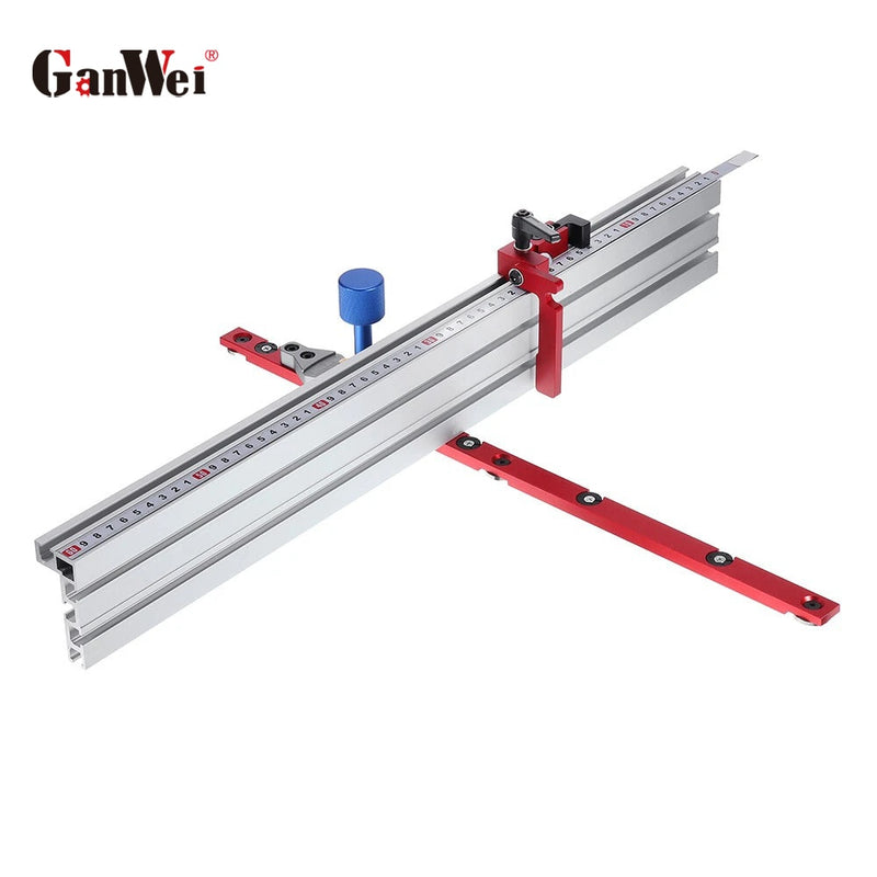 Woodworking Miter Gauge 450mm 0-90 Degree Angle with Aluminum Alloy Fence Stop Sawing Assembly Ruler for Table Saw Router