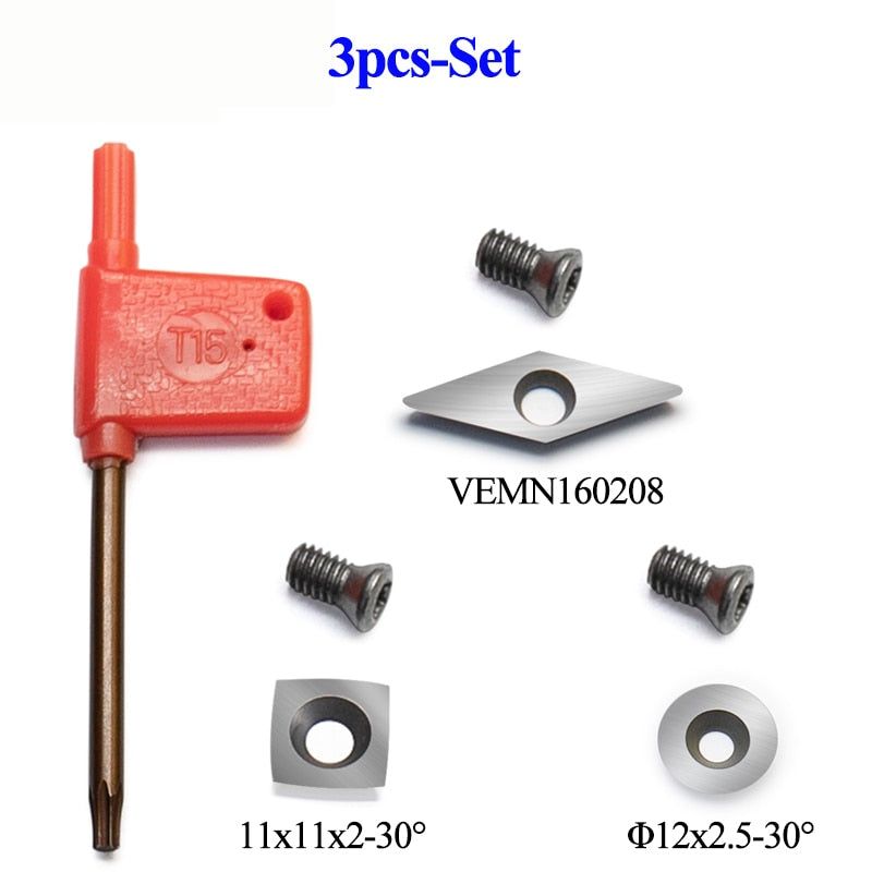 Insertos de carburo, cuchillas cortadoras, juego de cuchillos para detallador, acabador hueco, desbaste