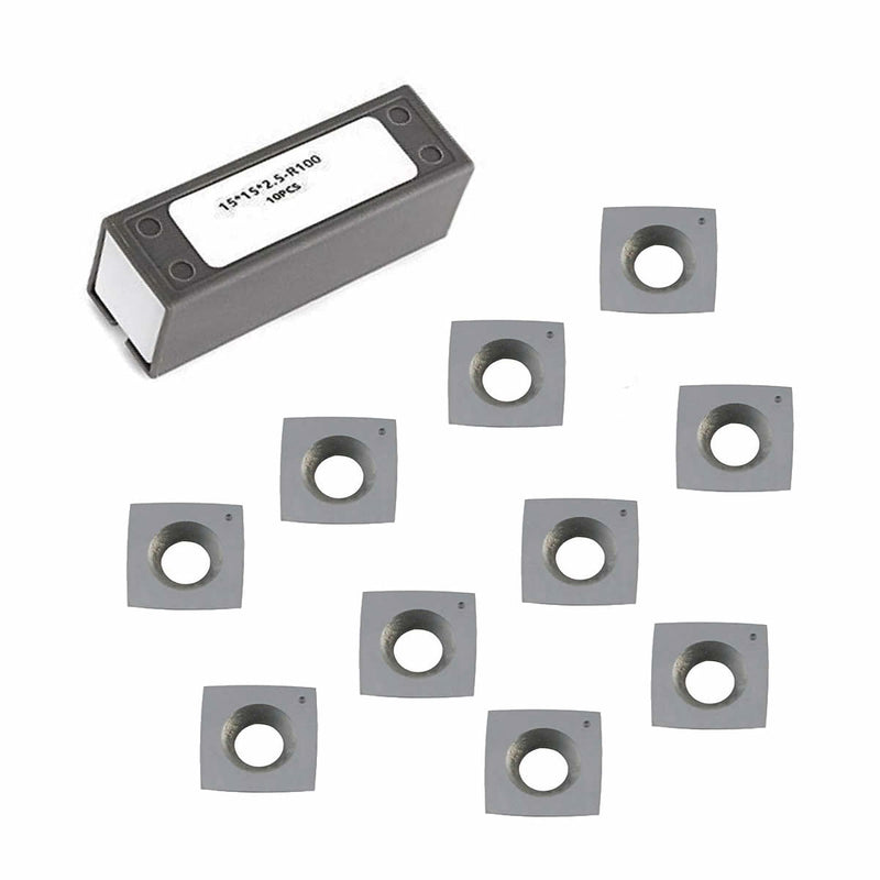 15mm R100 4" Radius Carbide Inserts For Byrd Shelix Cutterheads - 10 Pack