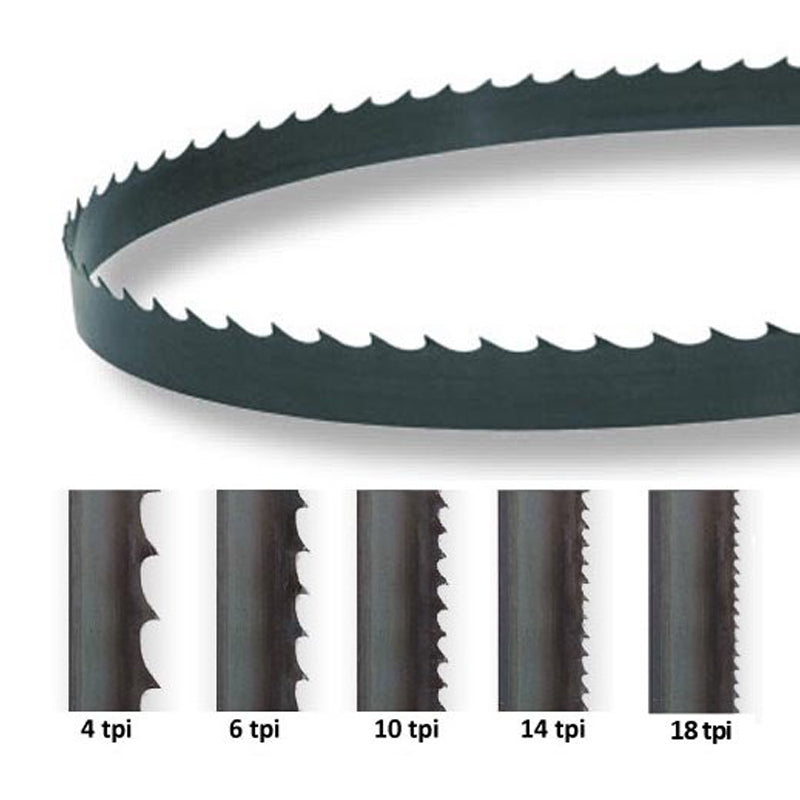 Hojas de sierra de cinta de carbono 4TPI, 80 pulgadas x 3/8 pulgadas x 0,02, paquete de 2