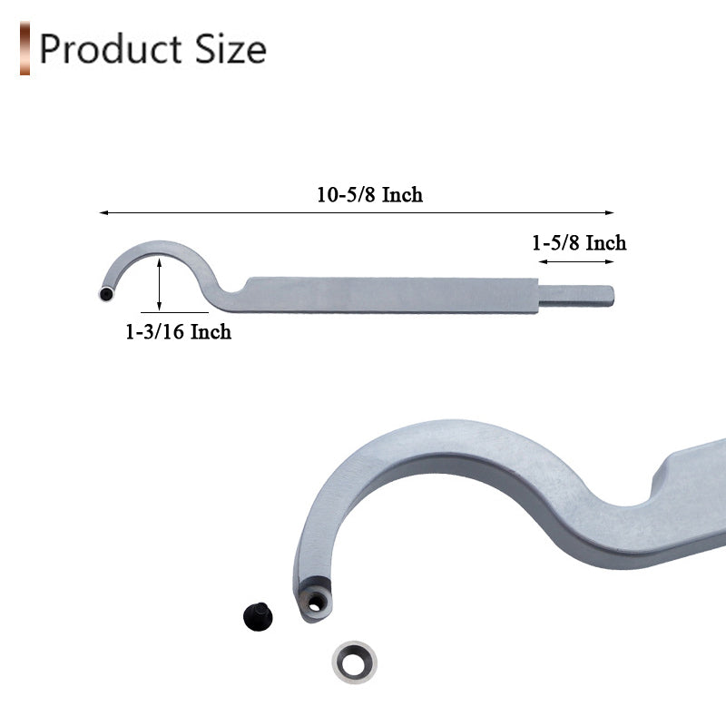Herramienta de torno hueco de carburo para torneado de madera con cortador de carburo redondo de 9/16", tornillo y llave de estrella